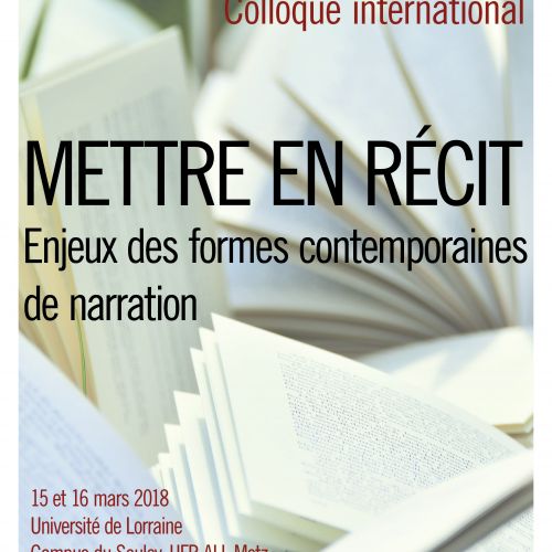 Affiche colloque international «Mettre en récit»