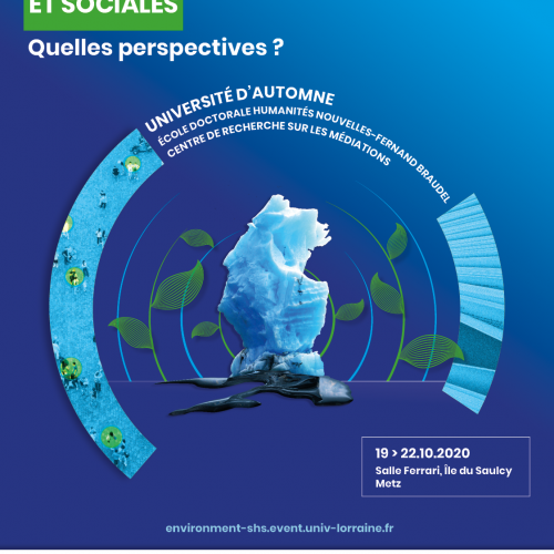 Affiche de l'université d'automne Questions environnementales et sciences humaines et sociales. Quelles perspectives ?