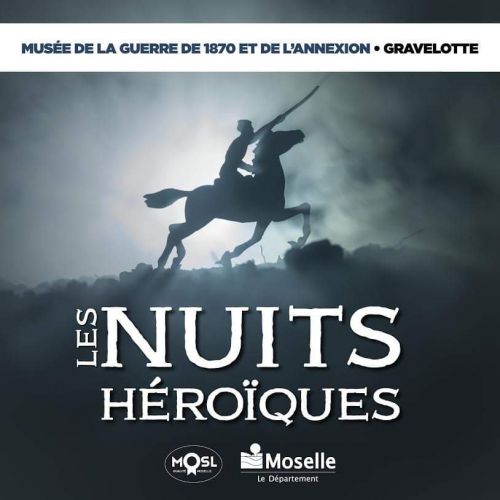 Affiche représentant un cavalier en contre jour, sabre au clair