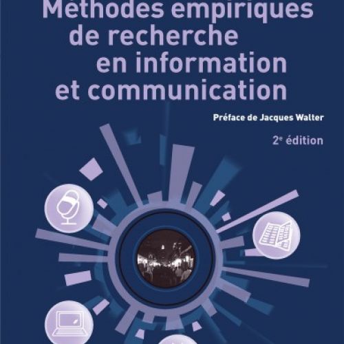 la couverture est en nuances de violette avec le titre. Il y a un cercle avec des icônes de micro, journal, télévision et écran d'ordinateur.