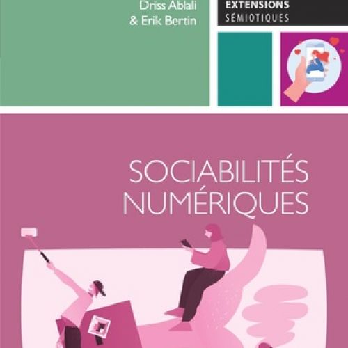 Couverture avec  des carrés de différentes tailles et de différentes couleurs (vert d'eau, noir, turquoise et roses). Le carré rose couvre toute la partie inférieur et contient l'image de personnes utilisant les technologies (ordinateur, perche à selfie et téléphone).