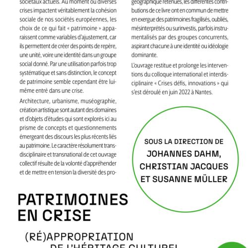 Couverture Patrimoines en crise
