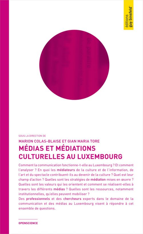 couverture : Médias et médiations culturelles au Luxembourg