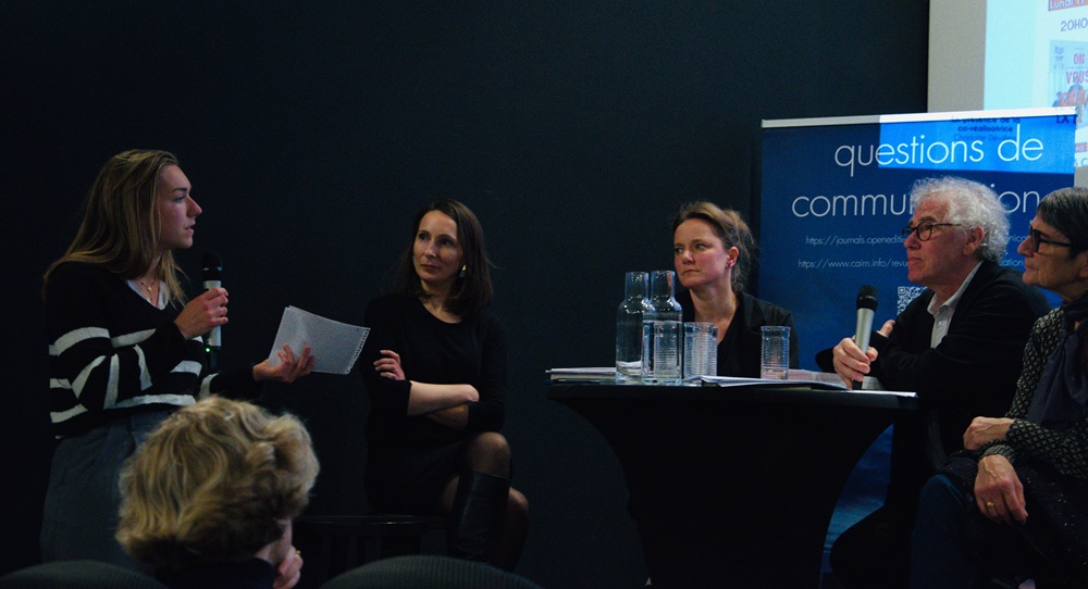 table ronde Audrey Alves, Béatrice Fleury, Charlotte Lacoste, Corinne Martin et Jacques Walter au Festival Art(s) & Justice Faire recherche : penser les attentats aujourd’hui 