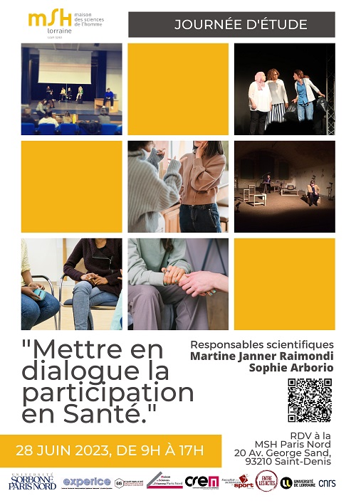 affiche de l'évènement Journée d'étude Mettre en dialogue la participation en Santé affiche de l'évènement Journée d'étude Mettre en dialogue la participation en Santé